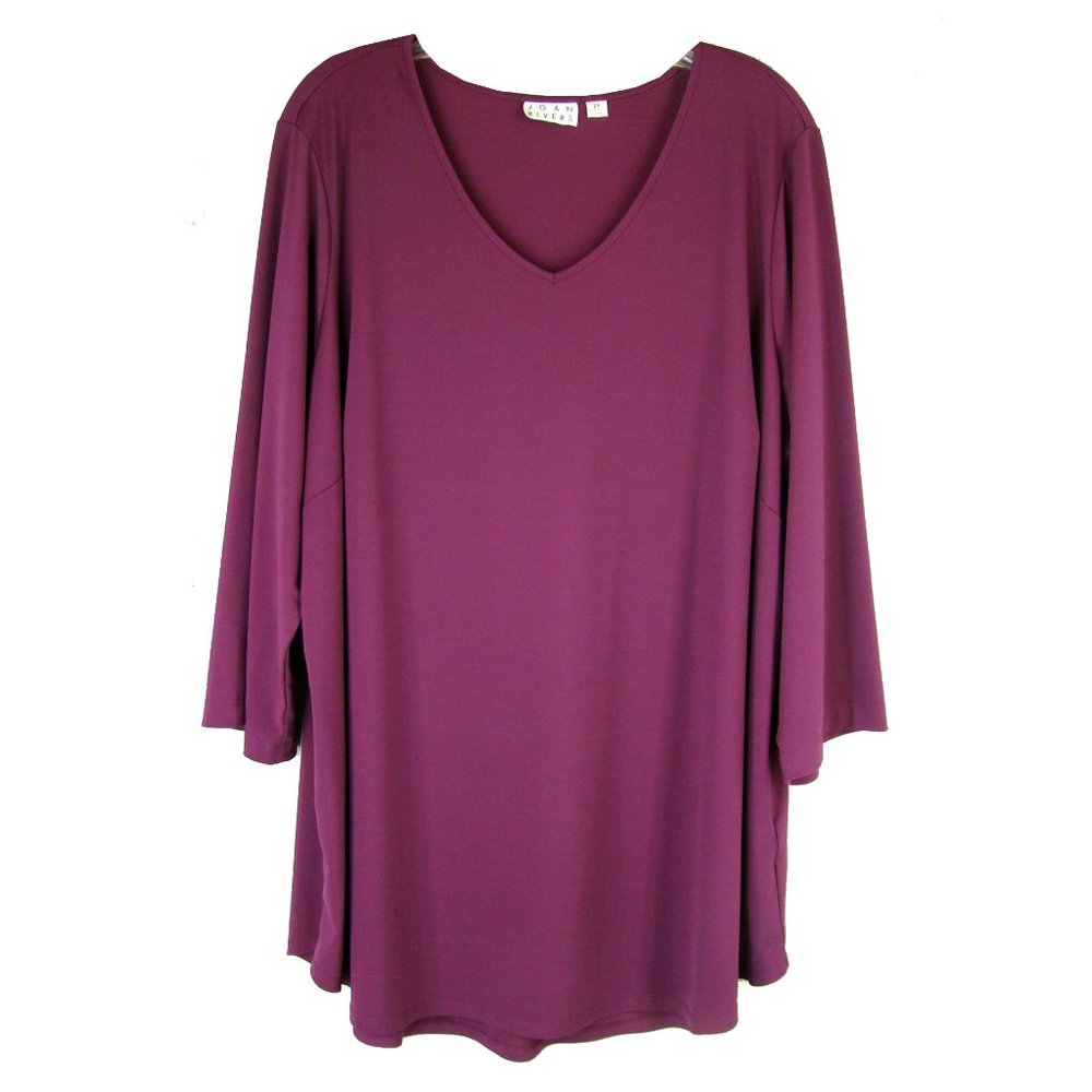 Joan Rivers Stretch Jersey Hi-Low Tunic Top 2X